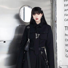 Load image into Gallery viewer, &#39;Starmoon&#39; Tie and Cross Autumn Gothic  Dress Set - AlielNosirrah
