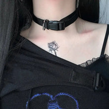 Load image into Gallery viewer, &#39;Too Close&#39; Cyber Police Dark Buckle Necklace Chokers - AlielNosirrah
