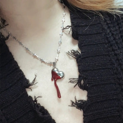 'Traumatized' Melting Heart Shape Necklace