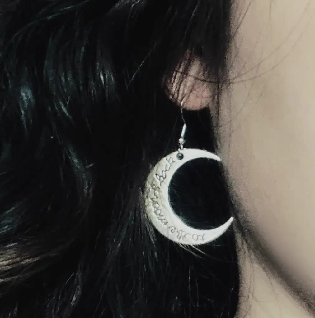 'Traveler' Goth Moon Shape Earrings AlielNosirrah