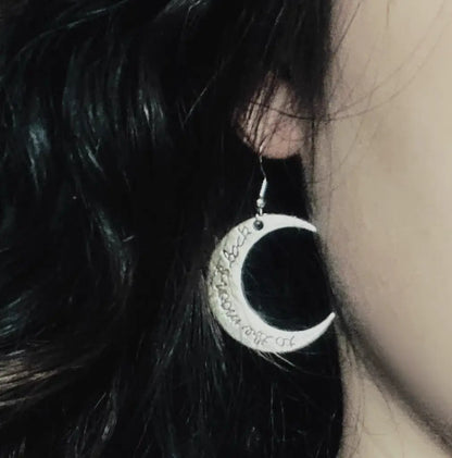 'Traveler' Goth Moon Shape Earrings AlielNosirrah