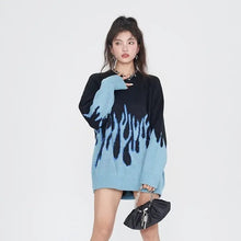 Load image into Gallery viewer, &#39;Twin Flame&#39; Oversized Flaming  Sweaters AlielNosirrah
