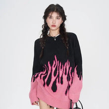 Load image into Gallery viewer, &#39;Twin Flame&#39; Oversized Flaming  Sweaters AlielNosirrah
