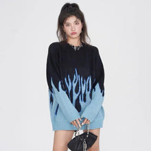 Load image into Gallery viewer, &#39;Twin Flame&#39; Oversized Flaming  Sweaters AlielNosirrah
