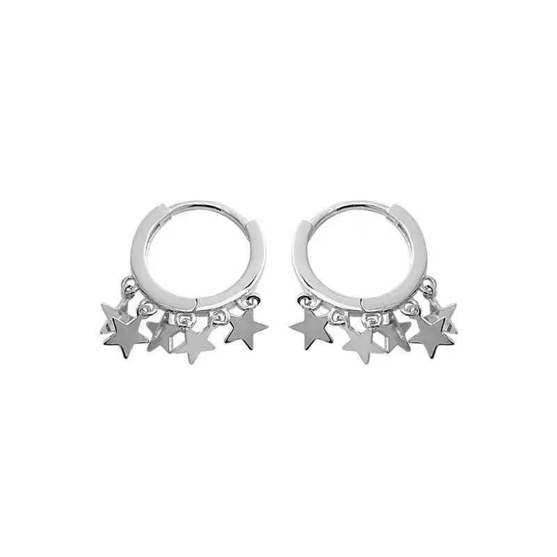 'Twinkle' Star Pendants Grunge Ear Hoop Earrings AlielNosirrah