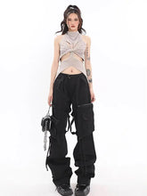 Load image into Gallery viewer, &#39;Twisted Zone&#39; Tech-wear Hollow Out Cami Top AlielNosirrah
