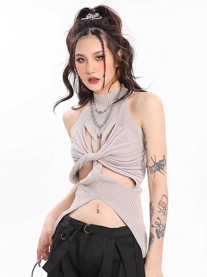'Twisted Zone' Tech-wear Hollow Out Cami Top AlielNosirrah