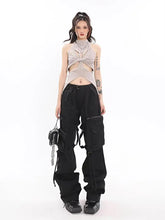 Load image into Gallery viewer, &#39;Twisted Zone&#39; Tech-wear Hollow Out Cami Top AlielNosirrah
