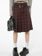 Load image into Gallery viewer, &#39;Vampire High&#39; Dark Red Checkerboard Skirt AlielNosirrah
