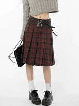 Load image into Gallery viewer, &#39;Vampire High&#39; Dark Red Checkerboard Skirt AlielNosirrah
