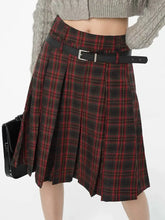 Load image into Gallery viewer, &#39;Vampire High&#39; Dark Red Checkerboard Skirt AlielNosirrah
