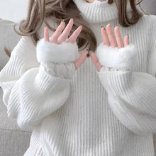Load image into Gallery viewer, &#39;Vanilla&#39; Kawaii Fluffy Long Gloves AlielNosirrah
