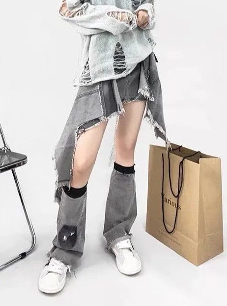 'Vanishing' Grunge Ripped Irregular Hem 3pcs Set AlielNosirrah