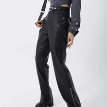 Load image into Gallery viewer, &#39;Vaping&#39; Punk Matte Pu Leather Zipper  Pants AlielNosirrah

