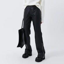 Load image into Gallery viewer, &#39;Vaping&#39; Punk Matte Pu Leather Zipper  Pants AlielNosirrah
