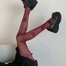 Load image into Gallery viewer, &#39;Vapor Wave&#39; Pastel Colorful Heart Hollow Out Tights AlielNosirrah
