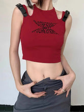 Load image into Gallery viewer, &#39;Vision&#39; Punk Buckle Strap Kintted Tank Top AlielNosirrah
