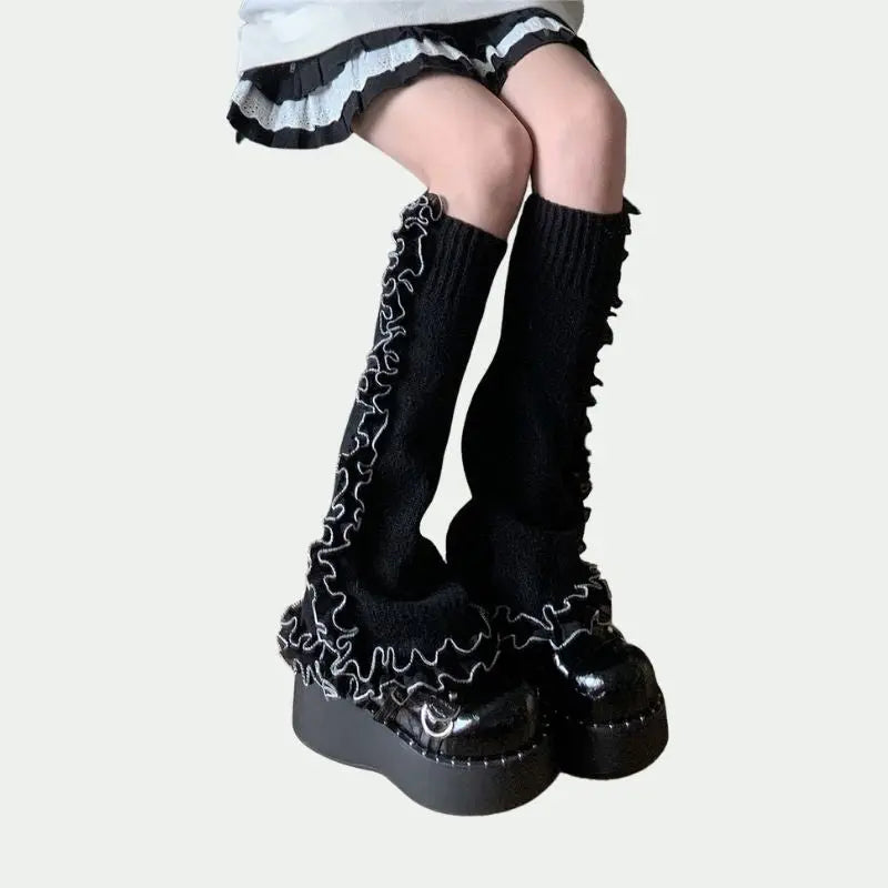 'Wavy' Y2k Solid Ruffle Leg Warmer AlielNosirrah