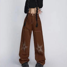 Load image into Gallery viewer, &#39;West Coast&#39; Star Print Oversized Jeans Pants AlielNosirrah
