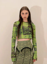 Load image into Gallery viewer, &#39;Wheatgrass&#39; Fairy Grunge Graffiti Mesh Top AlielNosirrah
