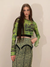 Load image into Gallery viewer, &#39;Wheatgrass&#39; Fairy Grunge Graffiti Mesh Top AlielNosirrah
