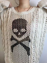 Load image into Gallery viewer, &#39;White Chocolate&#39; Grunge Skull Prints Knitted Sweater AlielNosirrah
