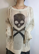 Load image into Gallery viewer, &#39;White Chocolate&#39; Grunge Skull Prints Knitted Sweater AlielNosirrah
