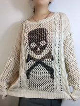 Load image into Gallery viewer, &#39;White Chocolate&#39; Grunge Skull Prints Knitted Sweater AlielNosirrah
