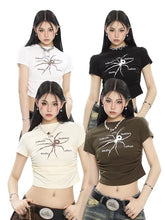 Load image into Gallery viewer, &#39;Wonder&#39; Spider Prints Grunge High Waisted T-shirt AlielNosirrah

