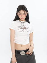 Load image into Gallery viewer, &#39;Wonder&#39; Spider Prints Grunge High Waisted T-shirt AlielNosirrah
