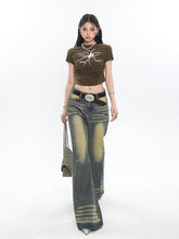 Load image into Gallery viewer, &#39;Wonder&#39; Spider Prints Grunge High Waisted T-shirt AlielNosirrah
