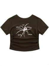Load image into Gallery viewer, &#39;Wonder&#39; Spider Prints Grunge High Waisted T-shirt AlielNosirrah
