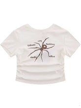 Load image into Gallery viewer, &#39;Wonder&#39; Spider Prints Grunge High Waisted T-shirt AlielNosirrah
