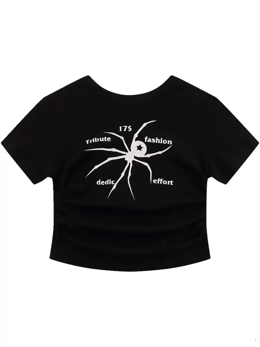 'Wonder' Spider Prints Grunge High Waisted T-shirt AlielNosirrah