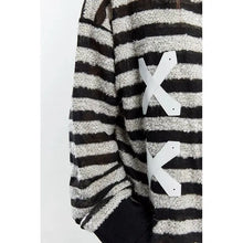 Load image into Gallery viewer, &#39;XOXO&#39; Grunge Stripped Zip Up Hoodie AlielNosirrah
