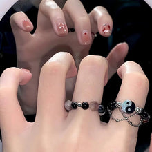 Load image into Gallery viewer, &#39;Yin &amp; Yang&#39; Alt Jade Beads Rings Set AlielNosirrah
