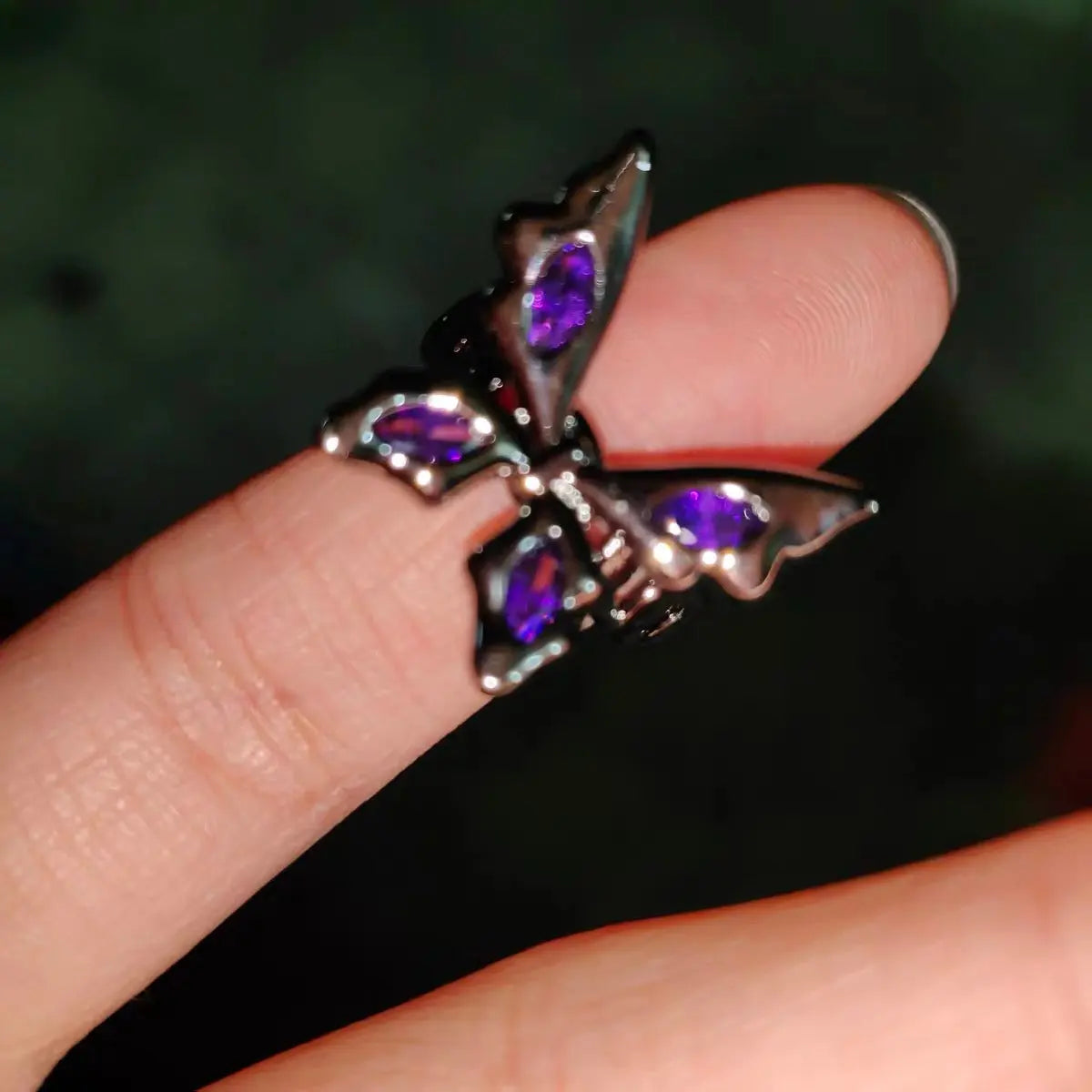'Yume' Purple Stone Butterfly Rings - AlielNosirrah