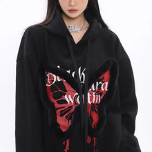 Load image into Gallery viewer, &#39; Zeltus&#39; Fluffy Butterfly Pattern Hoodie AlielNosirrah
