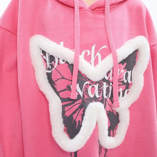 Load image into Gallery viewer, &#39; Zeltus&#39; Fluffy Butterfly Pattern Hoodie AlielNosirrah
