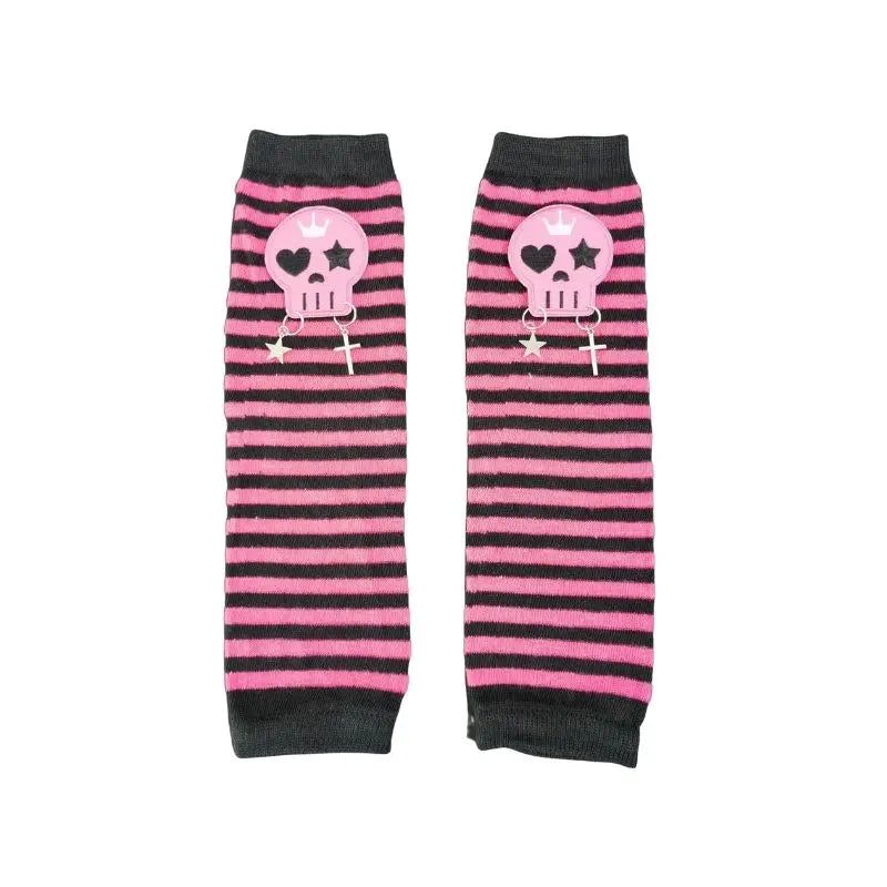 'lovely horribly' Y2k Harajuku Dark Knitted Striped Gloves AlielNosirrah