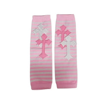 Load image into Gallery viewer, &#39;lovely horribly&#39; Y2k Harajuku Dark Knitted Striped Gloves AlielNosirrah
